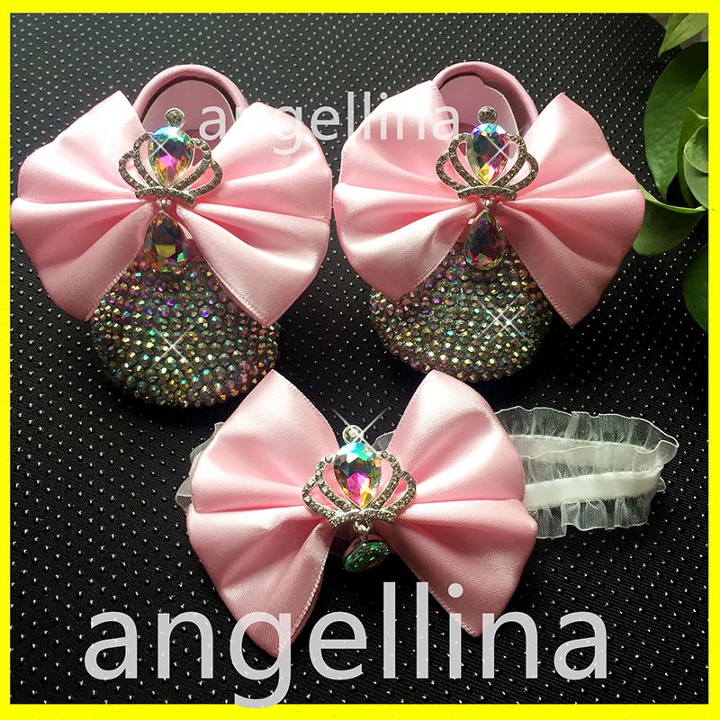 Детская обувь для девочек крещения детская младенцев с лентой принцессы бантом