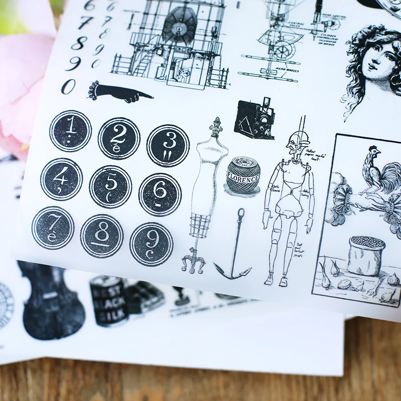 Кролик домашний втирает. Tim Holtz стиль украшения ностальгическая ручка передачи печати бумага для заметок два/пакет
