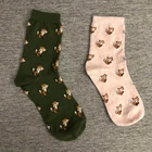 Дропшиппинг носки с животными лиса Тод Фоксхаунд густой хвост Фокси млекопитающее зеленая трава зоопарк Популярные сказки лесной свежий Сокс дикий Середина