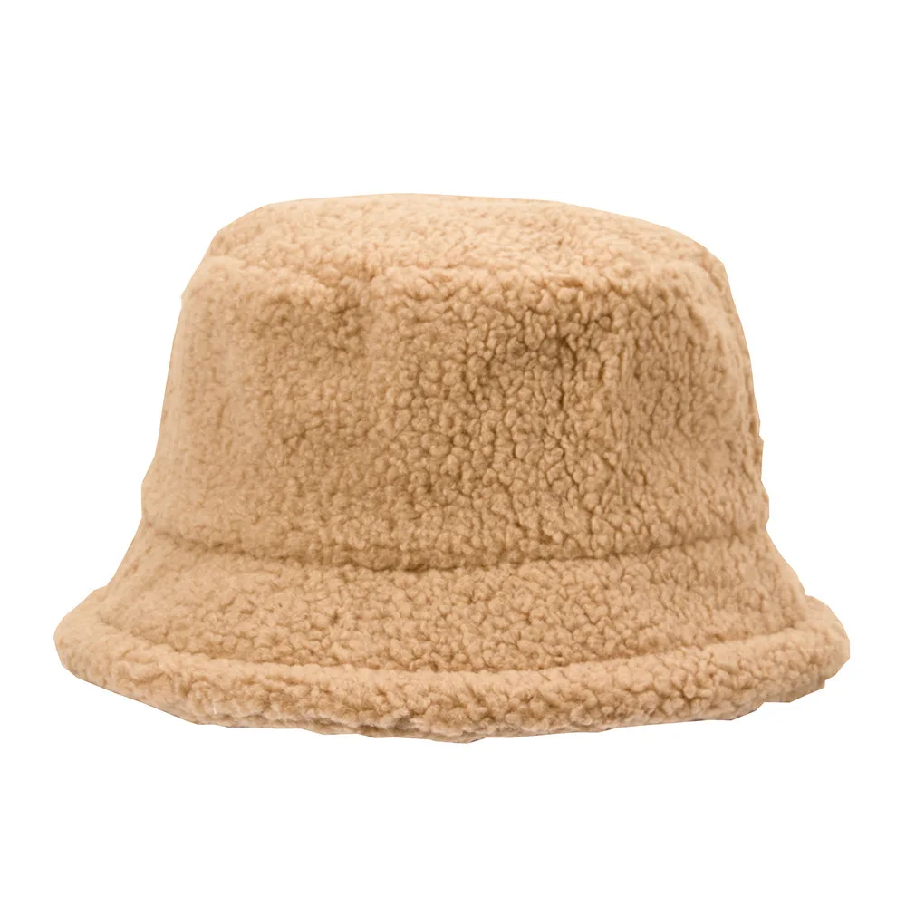 

Winter Soft Warm Bucket Hats For Women Autumn Lamb Plush Hat Fisherman Sunscreen Fishing Hat Lady Casual Flat Panama Caps