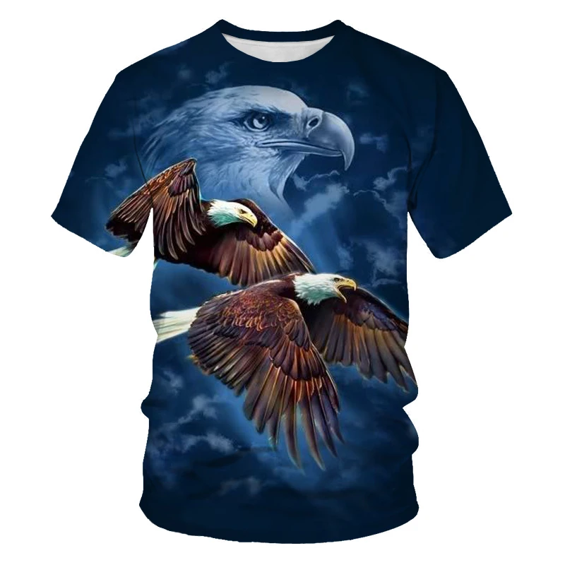

Summer fashion new men's T-shirts Eagle delivery 3D pattern printing casual cross-border boy short-sleeved shirt