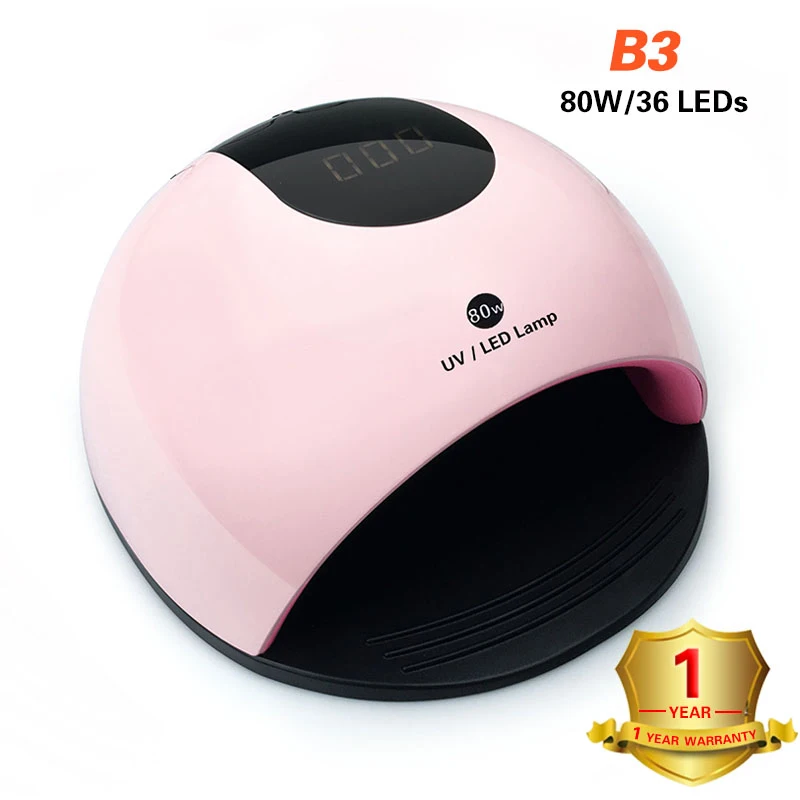 B3-pink Профессиональная лампа для ногтей 80 Вт УФ светодиодный светильник Сушилка для ногтей 36 светодиодный s лампа для отверждения УФ-гель для ногтей с сенсорный ЖК-дисплей - Цвет: B3-pink