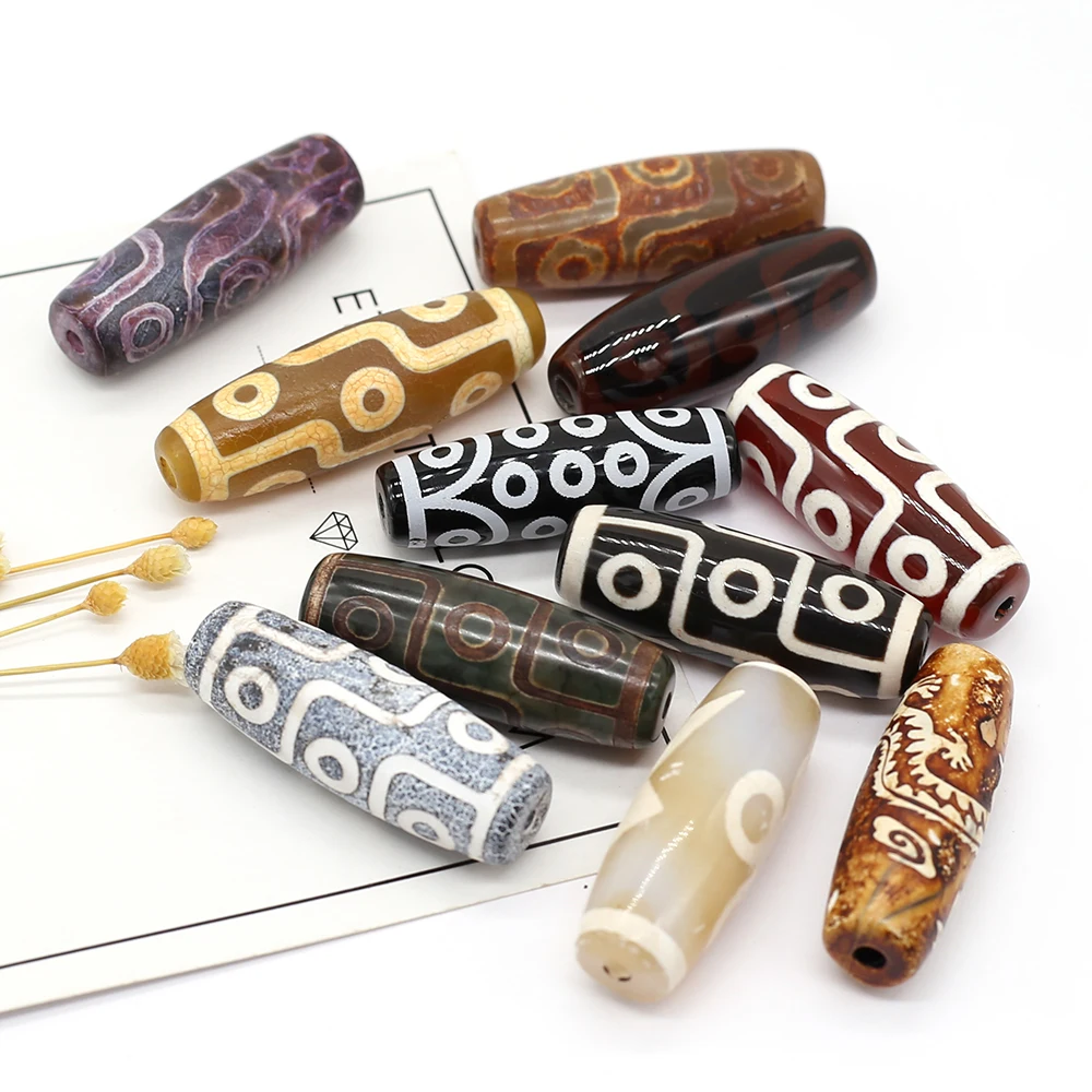 

2Pcs Energy Natural Stone Pendant Agates Tianzhu Beads For Jewelry Making DIY Necklace Bracelet Yoga Dzi Gift Accessory