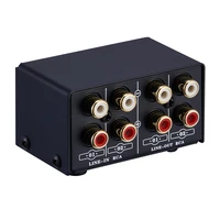 stereo audio source switch selector box 2x2 3 5mm rca audio selector switcher box for speakers with volume adjustment
