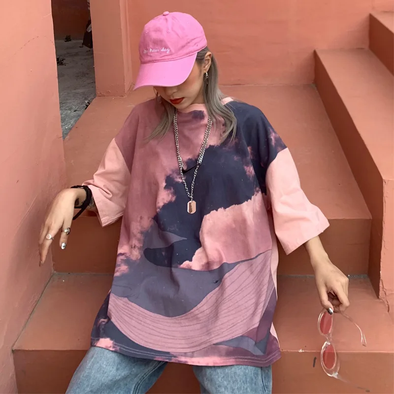 Женская футболка Timis Li Painting Harajuku летняя с коротким рукавом в стиле хип хоп панк