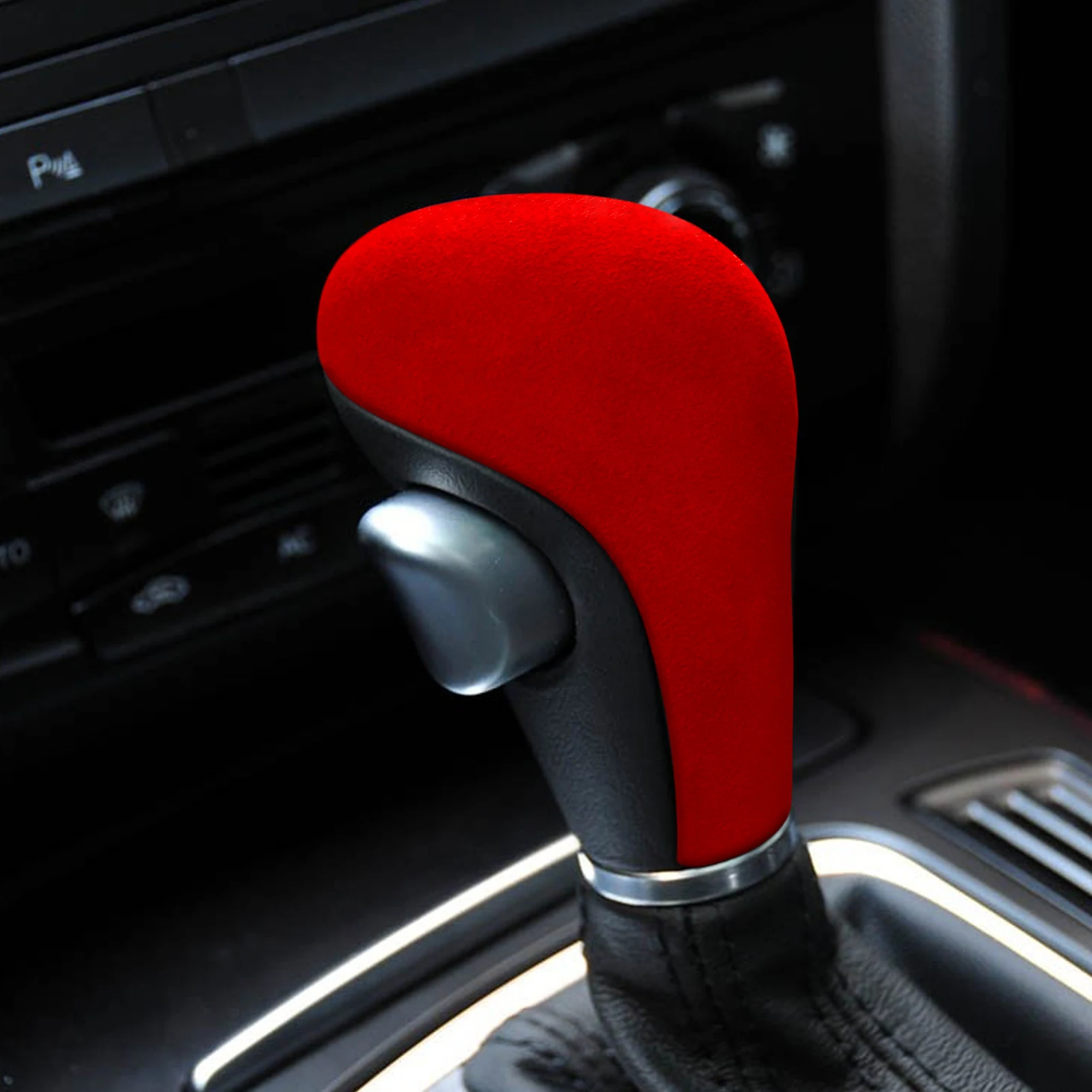 

For Audi A4/Q5(2009-2012) A5(2008-2010) A6(2004-2011) Q7(2006-2012) Suede Car Gear Shift Knob Cover Trim Styling Sticker
