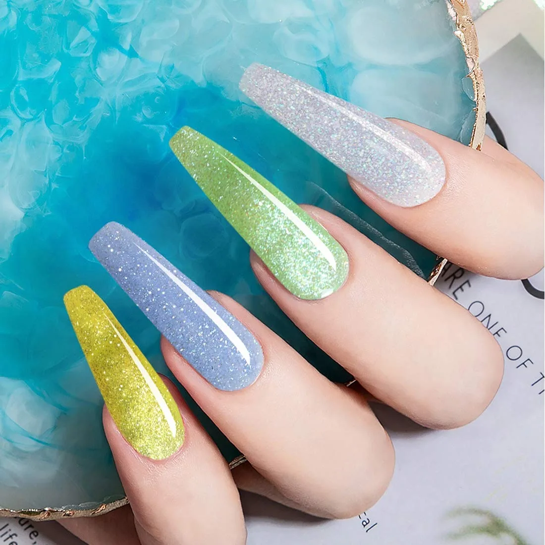 AOPMALL® UV/LED 15 Glitter Shimmer Poly Nail Gel For Extension Color Nail Gel For Nails Art Painting Gel Nail Art Enamel