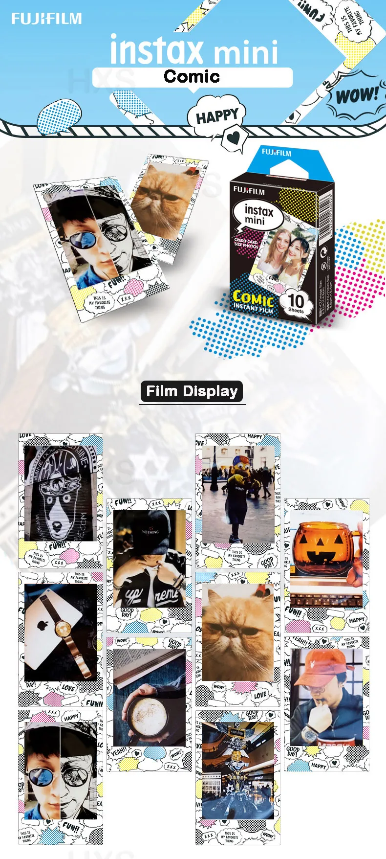 Подлинная Fujifilm Instax Mini 8 9 цветная фотобумага 10 шт. для Fuji 9 8 7s 50 90 25 70 Share SP-2 SP-1 Liplay мгновенная камера