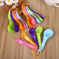 5pcs candy color double scale measuring spoon measuring cup milk powder cooking seasoning tools kitchen baking accessories
