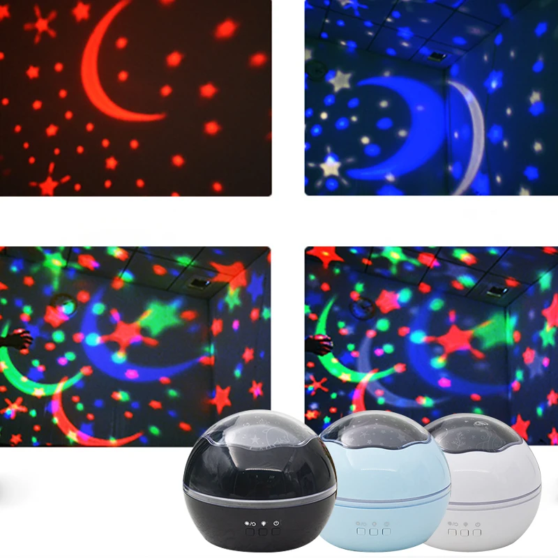 

Colorful Starry Sky Galaxy Projector LED Night Light Rotating Ocean Star Moon Projection Lamp Table Lampare DJ Disco Laser Light