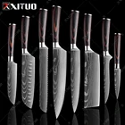 Набор кухонных ножей XITUO 7CR17 440C, профессиональные японские шеф-ножи 8 в из высокоуглеродистой нержавеющей стали, для нарезки, сантоку
