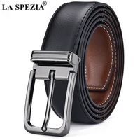 la spezia genuine leather men belt double sided brown black men casual high quality belt pin buckle cowskin belts for men