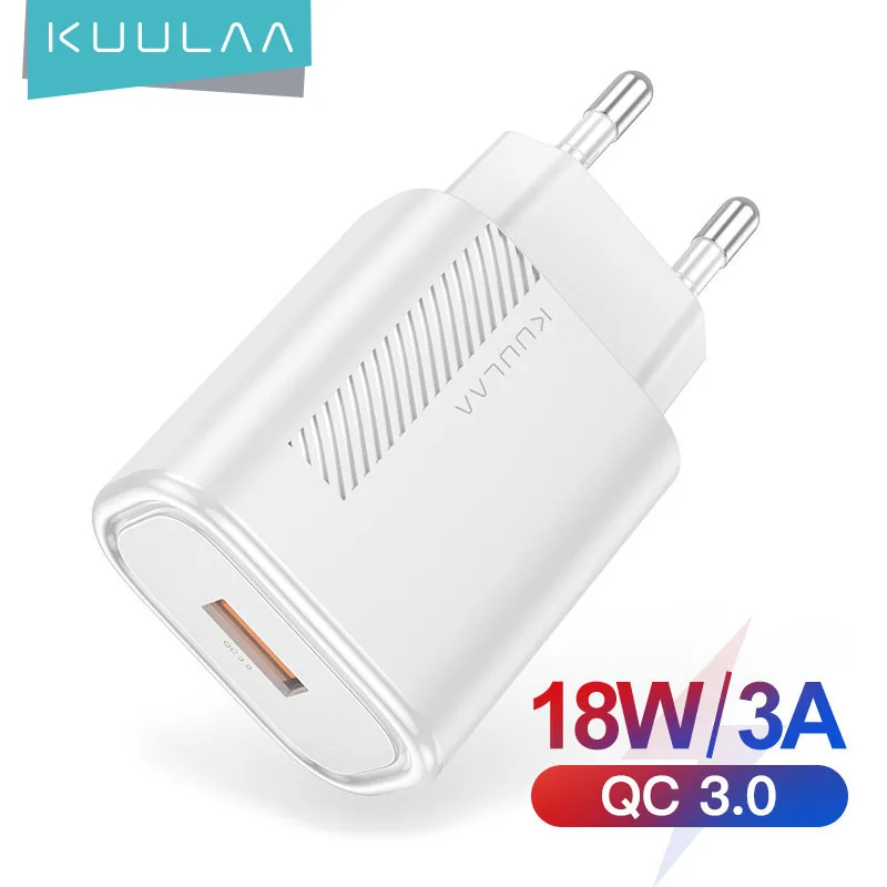 

KUULAA Quick Charge 3.0 QC 18W USB Charger For iPad mini QC3.0 Fast Charging USB Wall Tablet Charger For Samsung Huawei Xiaomi