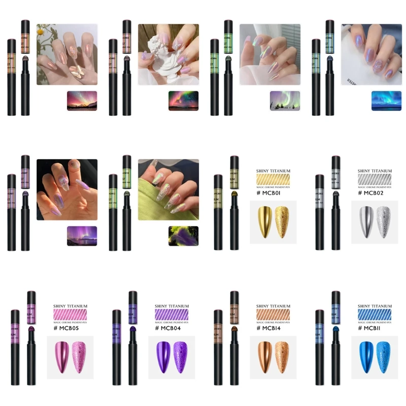 

Nail cushion magic pencil aurora Mirror powder gold and silver pencil F1FF