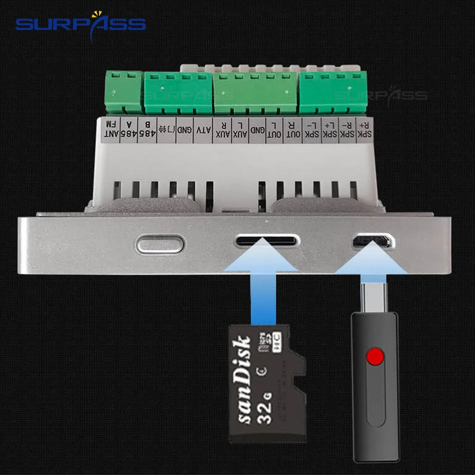 Беспроводной настенный Bluetooth усилитель с поддержкой Fm радио и сенсорным