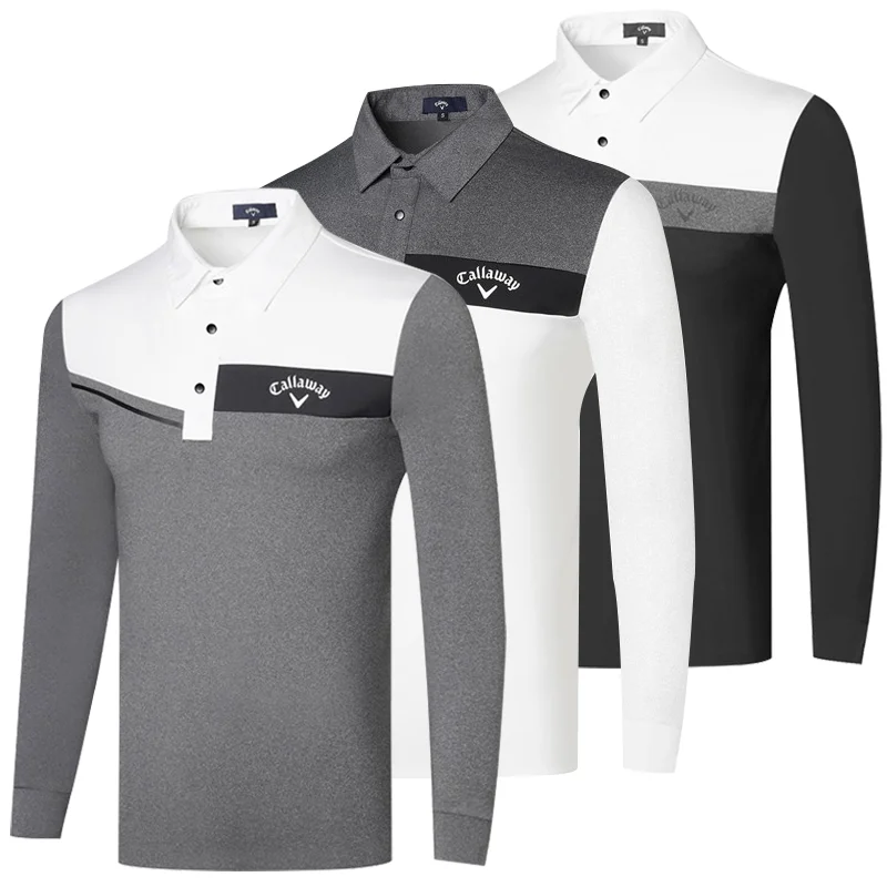 

Golf Wear Men Polo Long Sleeve Shirts Quick Drying T-Shirt Outdoor Sports Breathable Golf Clothing