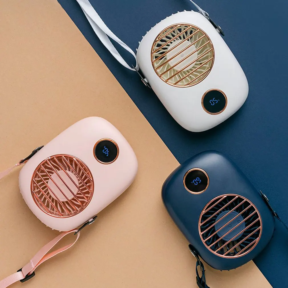

F9 Hanging Neck Small Fan Rechargeable Radiator Outdoor Travel Handheld Portable Silent Small PC Fan LED Display