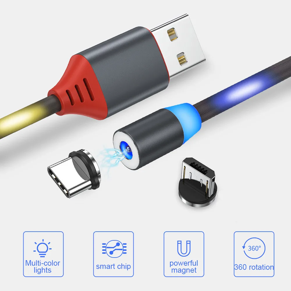 Магнитный Micro USB Type C кабель для быстрой зарядки iOS Android xiaomi Samsung Голосовое