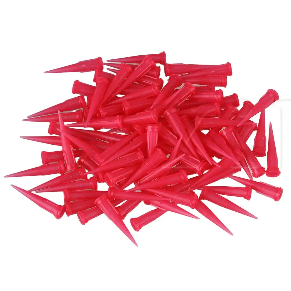 

100pcs Red TT Industrial Dispensing Blunt Tools Plastic Tapered Tip