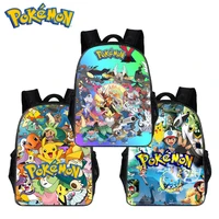 pokemon backpacks cartoon school bag pikachu backpack eevee casual canvas bag pocket monster students shoulder bags gift