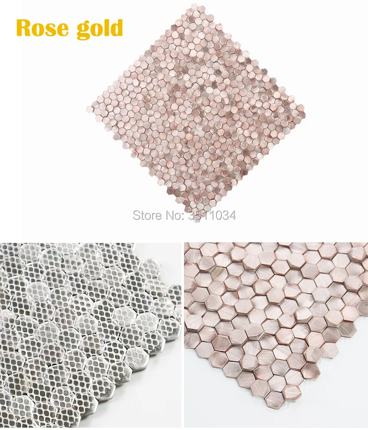 1 коробка 6 шт. Высококачественная вогнутая 3D Шестигранная металлическая мозаика