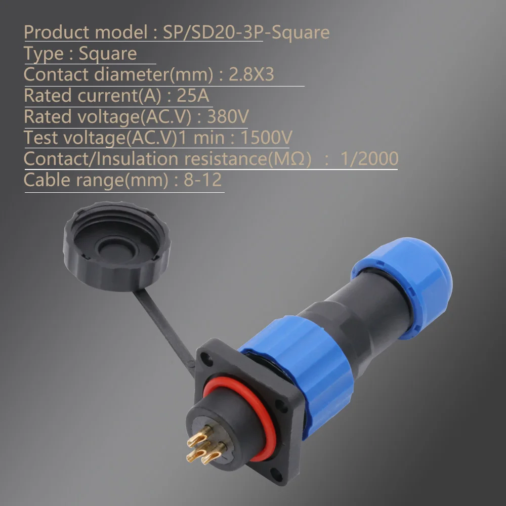10 компл./лот IP68 Водонепроницаемый SP20 SD20 авиационный штекер + гнездо 20 мм