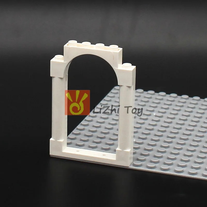 Дверная рама MOC 1x6x7 закругленные колонны с верхней аркой и выемками детали для