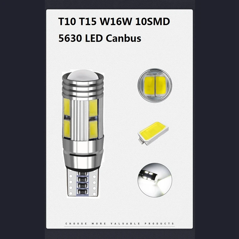 10 шт. Автомобильные светодиодные лампы W5W T10 12 в 6000K 5630 SMD | Автомобили и мотоциклы