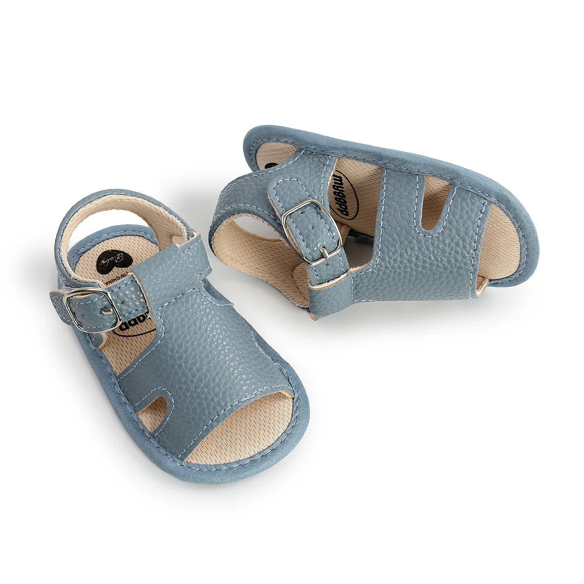 

Summer Baby First Walkers Soft TPR Sole Infant Sandals Toddler Boys Girls Leather Clogs Solid Color 11cm 12cm 13cm Moccasins