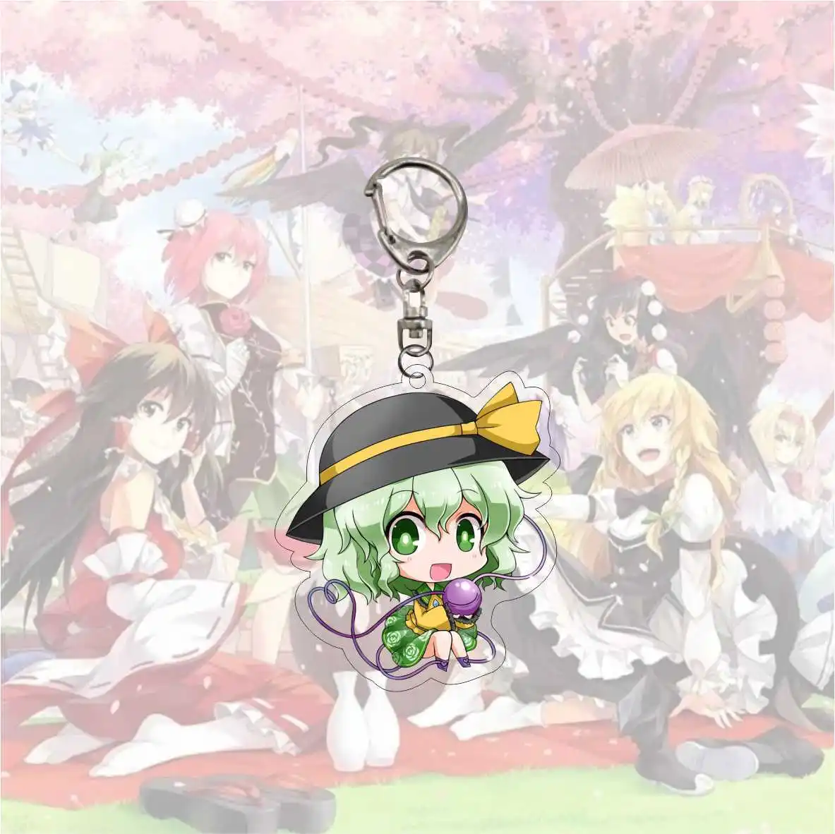 Брелок для ключей с рисунком Аниме Touhou Project Kirisame Marisa Hakurei Reimu акриловые фигурки
