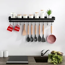 Wall-Mount Spice Racks Utensil Spoon Hanger Hook Kitchen Gadgets Accessories Supplies Kitchen Organizer Storage Shelves