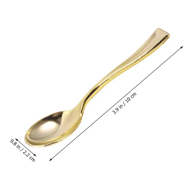 80Pcs Mini Spoons Cake Spoons Desserts Spoons Ice-cream Spoons Party Cutlery Cake Spoons for Home Shop Party Golden images - 6