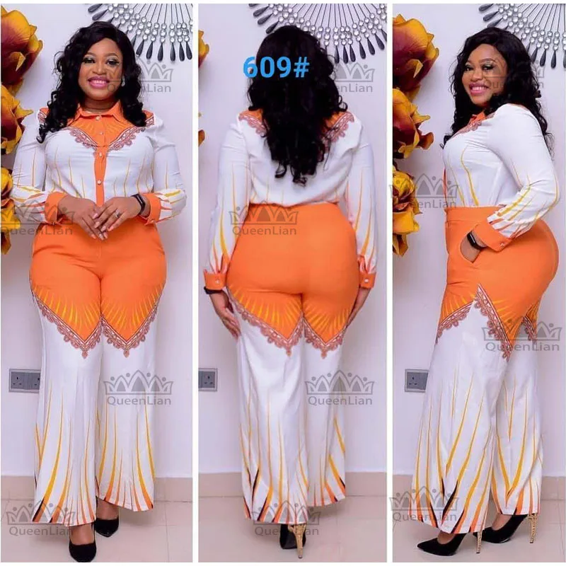 Африканская одежда для женщин модный топ Дашики и брюки костюм шифоновое платье