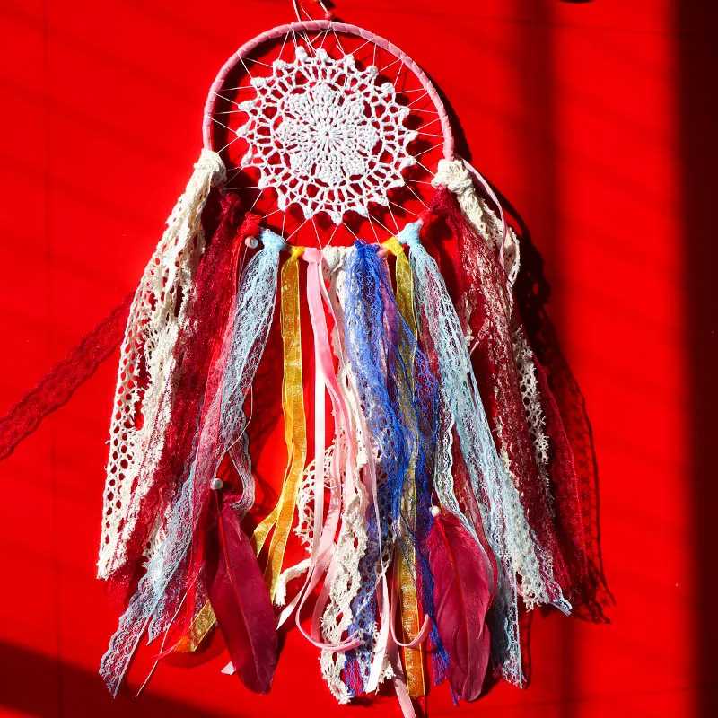 Красочные Ловец снов ручной работы сеть с кисточкой Скандинавское украшение для