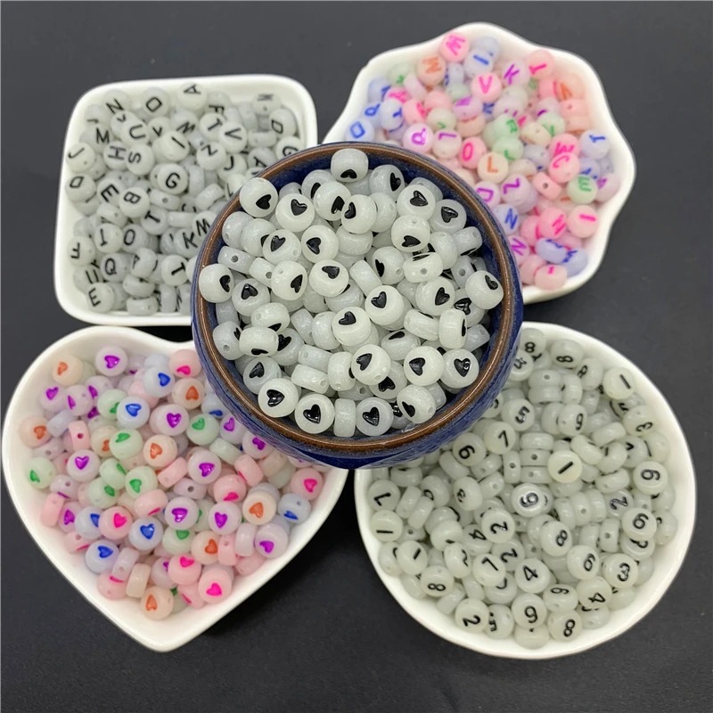 100 шт. 7 мм светящиеся бусины Смешанные акриловые разделенные аксессуары для