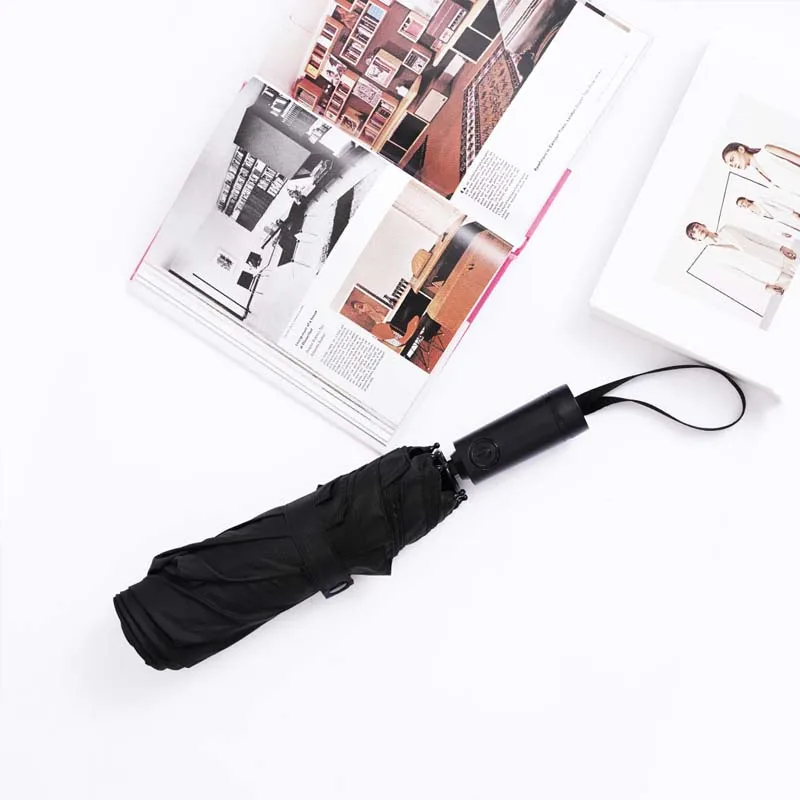 Зонт Youpin черный автоматический Солнечный дождливый алюминиевый ветрозащитный