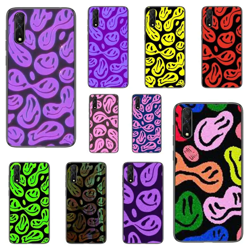 

Funny yellow black smiley Phone Case For Huawei P Y Nova mate Y6 9 7 5 prime mate20 lite nova 3E 3I Cover Fundas Coque