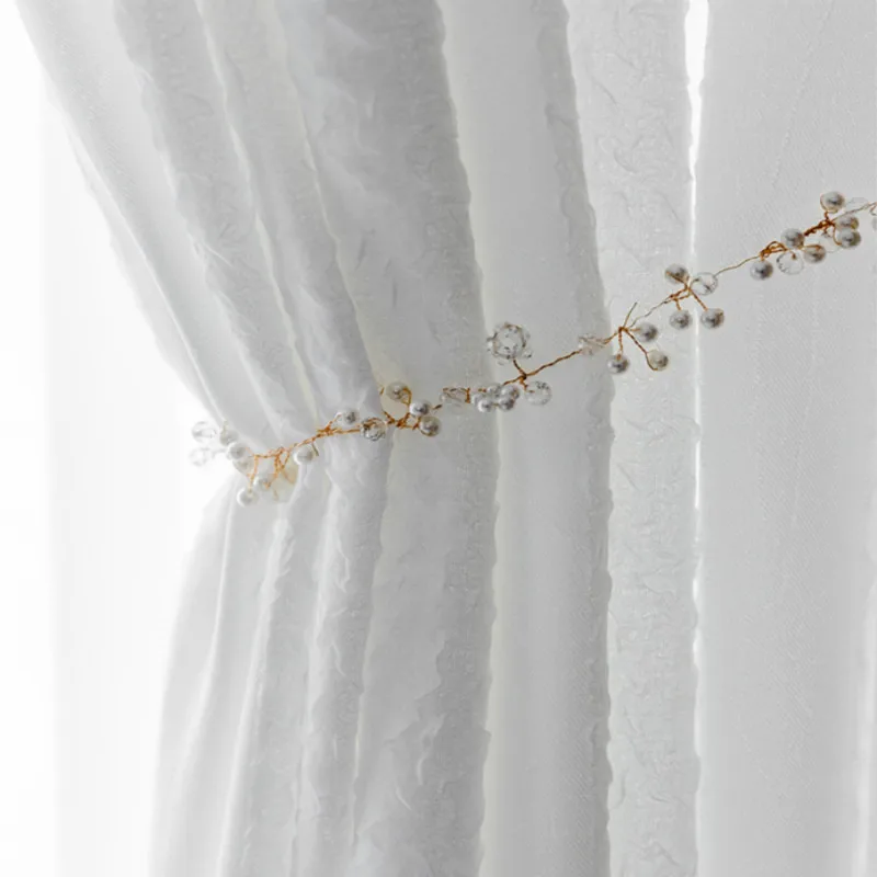 

Euro White Voile Sheer Curtain For Balcony Living Room Thickening Crumpled Tulle Home Deco Bedroom Window Treatment Drape