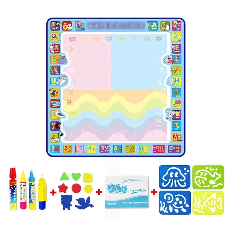 DZ Magic Water Drawing Mat Coloring Doodle with Pens Montessori Toys Painting Board Educational for Kids | Игрушки и хобби