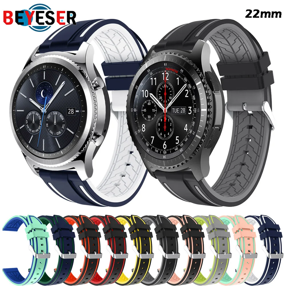 

22mm silicone band for Samsung Galaxy Watch 46mm/Gear S3 Frontier/Huawei Watch GT GT2 46mm/Huami Amazfit GTR 47mm correa strap