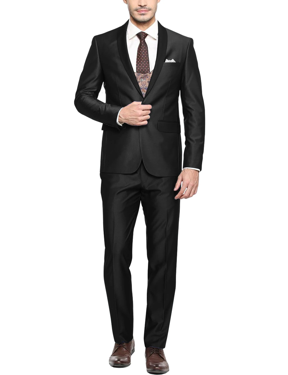 

Men's 2 Piece Suit Shawl Lapel Tuxedo Wedding Party Blazer Jacket & Pants Set