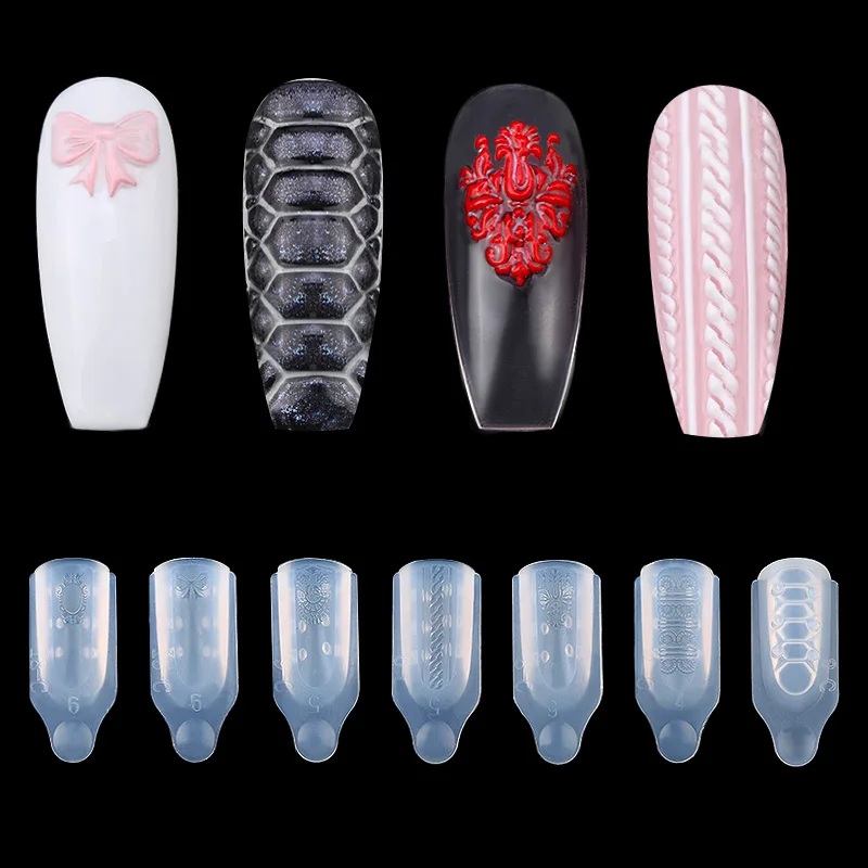 3 шт./компл. силиконовые формы для ногтей DIY украшения 3D УФ гель мягкие маникюрные