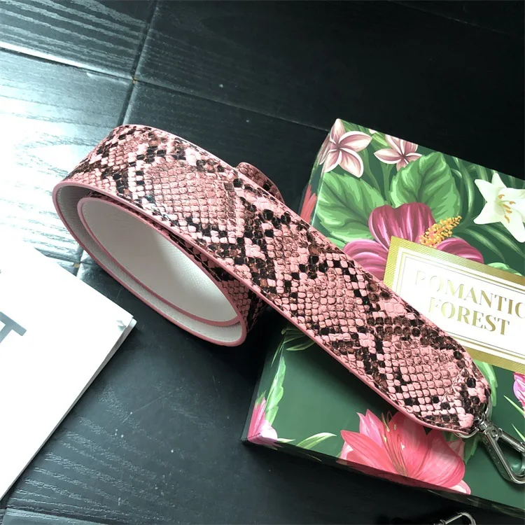 pink serpentine Нейлоновые женские сумки на ремне, широкие сумки на ремне, сумки на ремне, аксессуары/регулируемые ремни на ремне, аксессуары для сумок, длинные ремешки, ручка - Цвет: pink serpentine