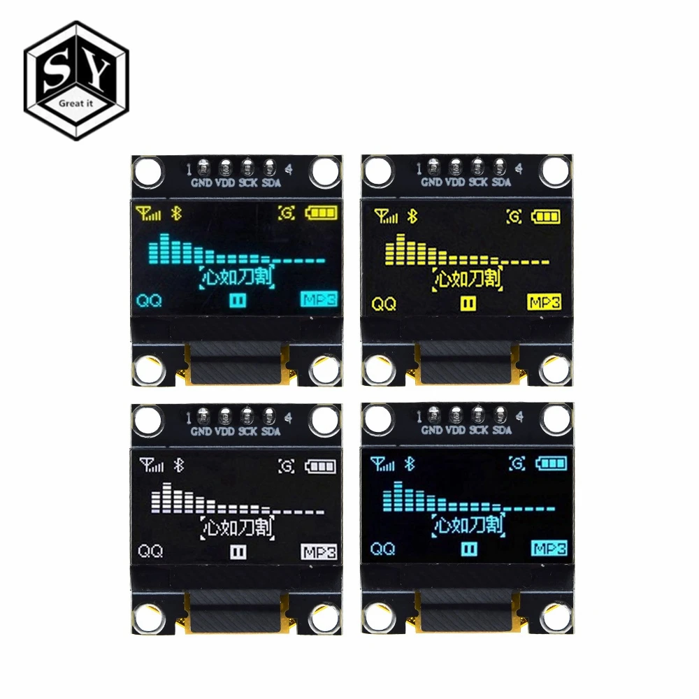 0,96 дюймов IIC Серийный белый OLED дисплей модуль 128X64 IEC SSD1306 12864 плата с ЖК-экраном GND VCC SCL SDA 0,9" для Arduino черный