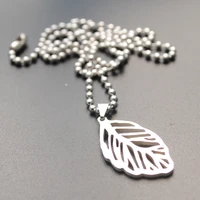 30pcs stainless steel hollow leaf plant leaves maple leaves fallen leaves flower lucky necklace jewelry like angel feathers gift
