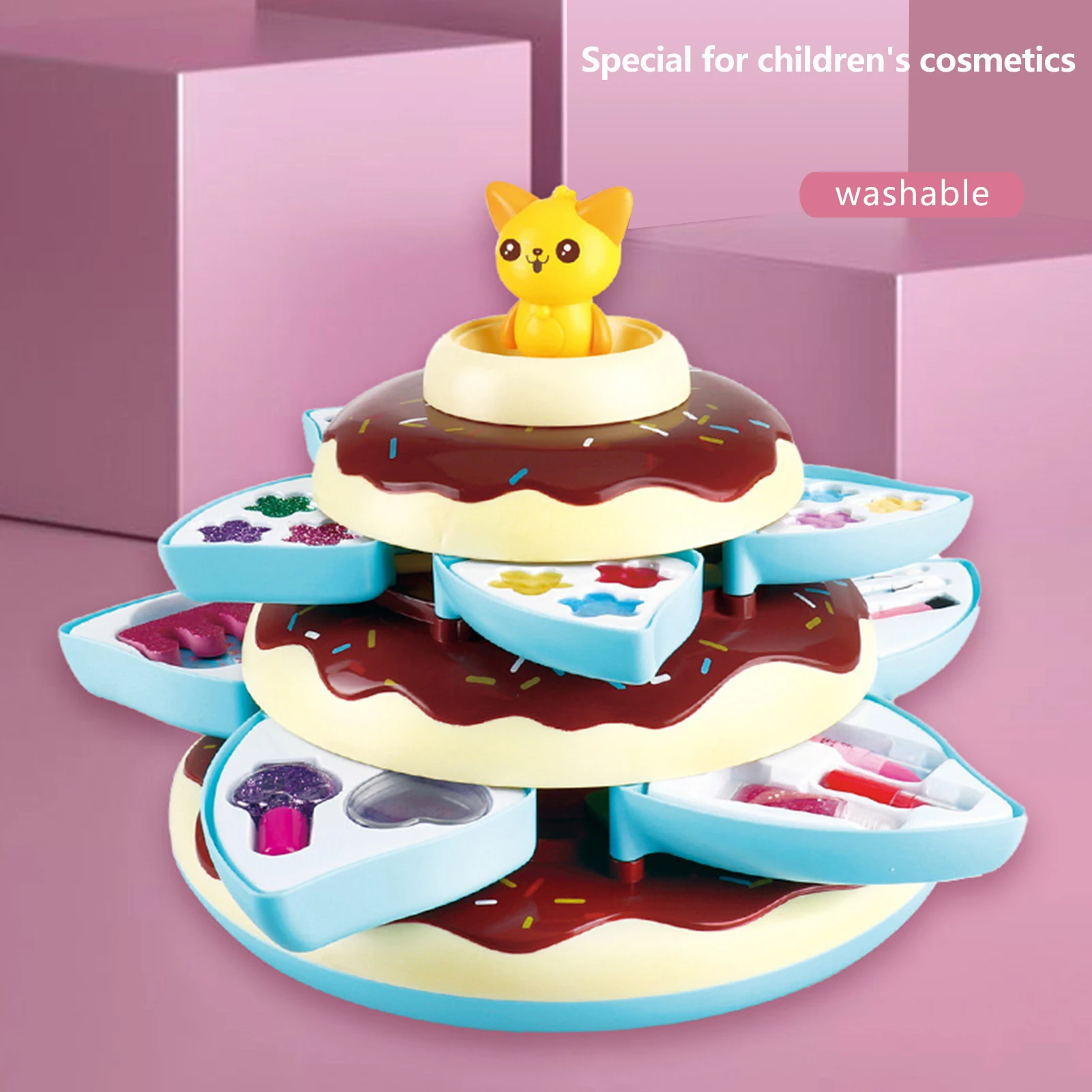 

Pretend Play Kid Make Up Toys Pink Makeup Set Princess HairdressingDressing C Simulation Plastic Toy For Girls Dressing Cosmetic
