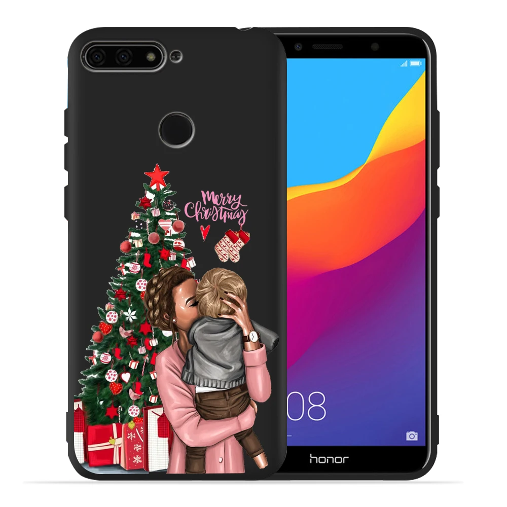 Семейный Рождественский чехол для мамы маленькой девочки мальчика Huawei Honor 9X 20 Lite