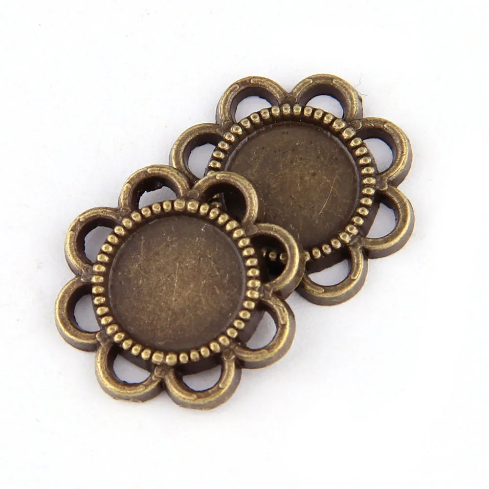 10 шт. античный бронзовый Круглый двойной подвесной 12 мм одиночный сплав нижний