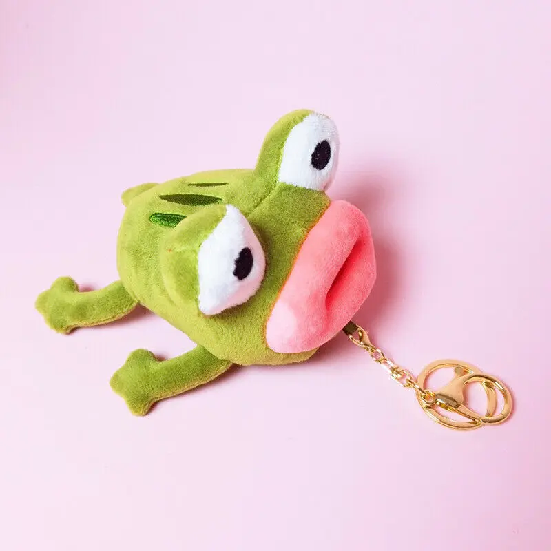 Новинка 2020 Милый мультяшный большой рот лягушка плюшевый брелок пушистые