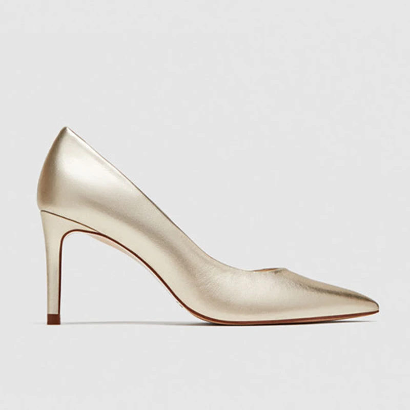 Женские туфли лодочки на высоком каблуке классические с острым носком